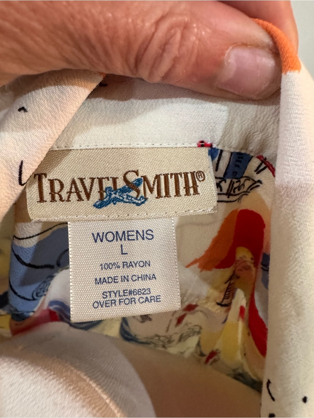 Vintage Travis Smith Mediterranean Sketch Print Button Up Shirt View 5